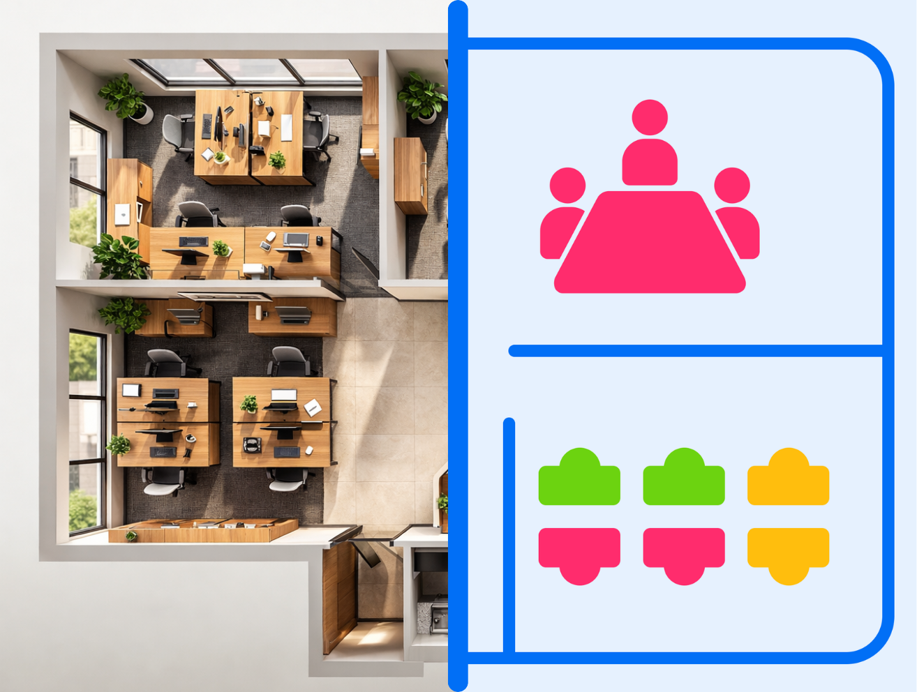 Erwecken Sie Ihr Büro-Layout online zum Leben